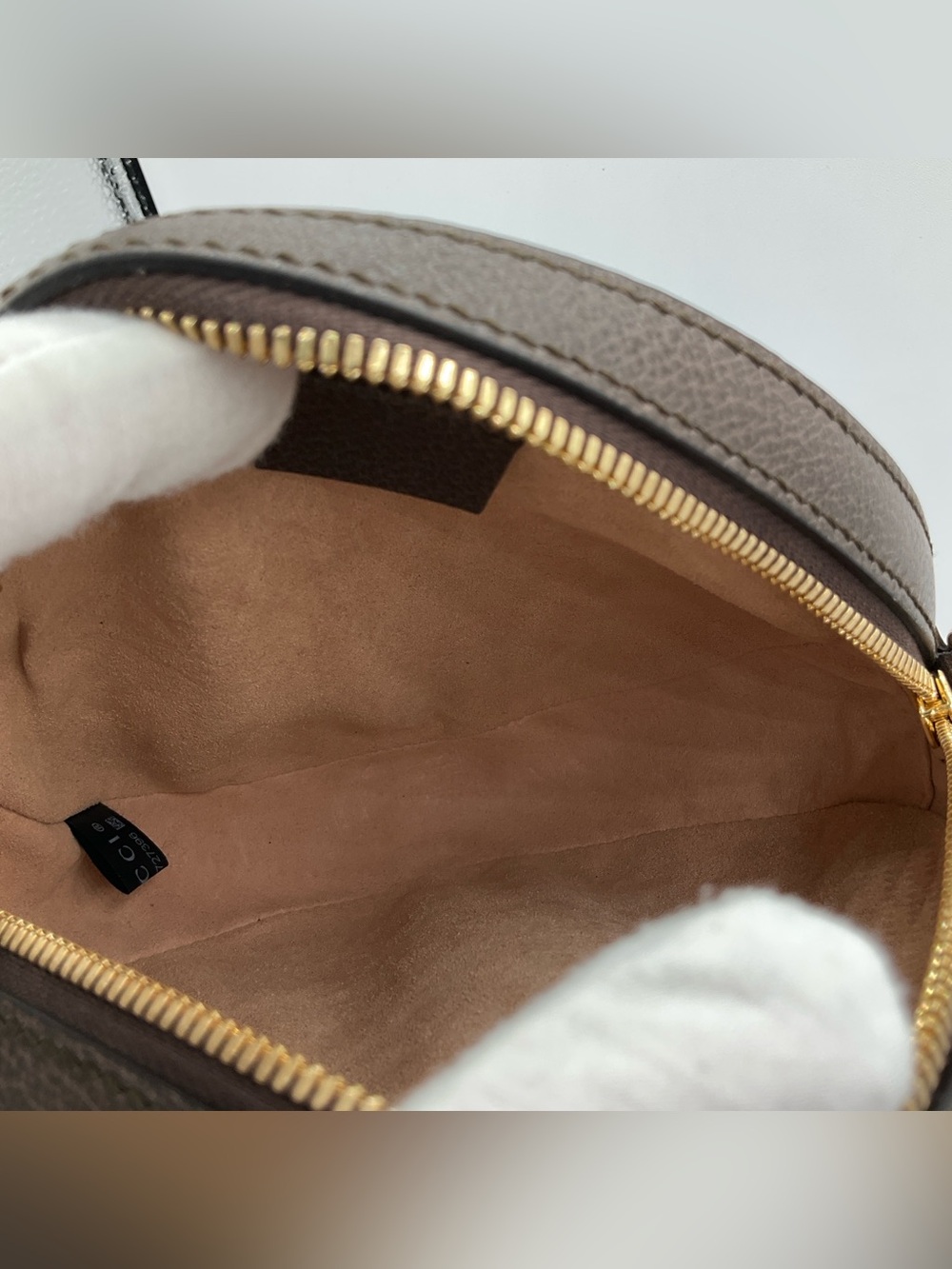 Gucci Ophidia Mini GG Round Shoulder Bag Supreme Monogram Canvas Web Stripe - Picture 11 of 15